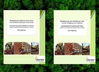 Modelling the material wood flow from finished products to forest woods Publication cover